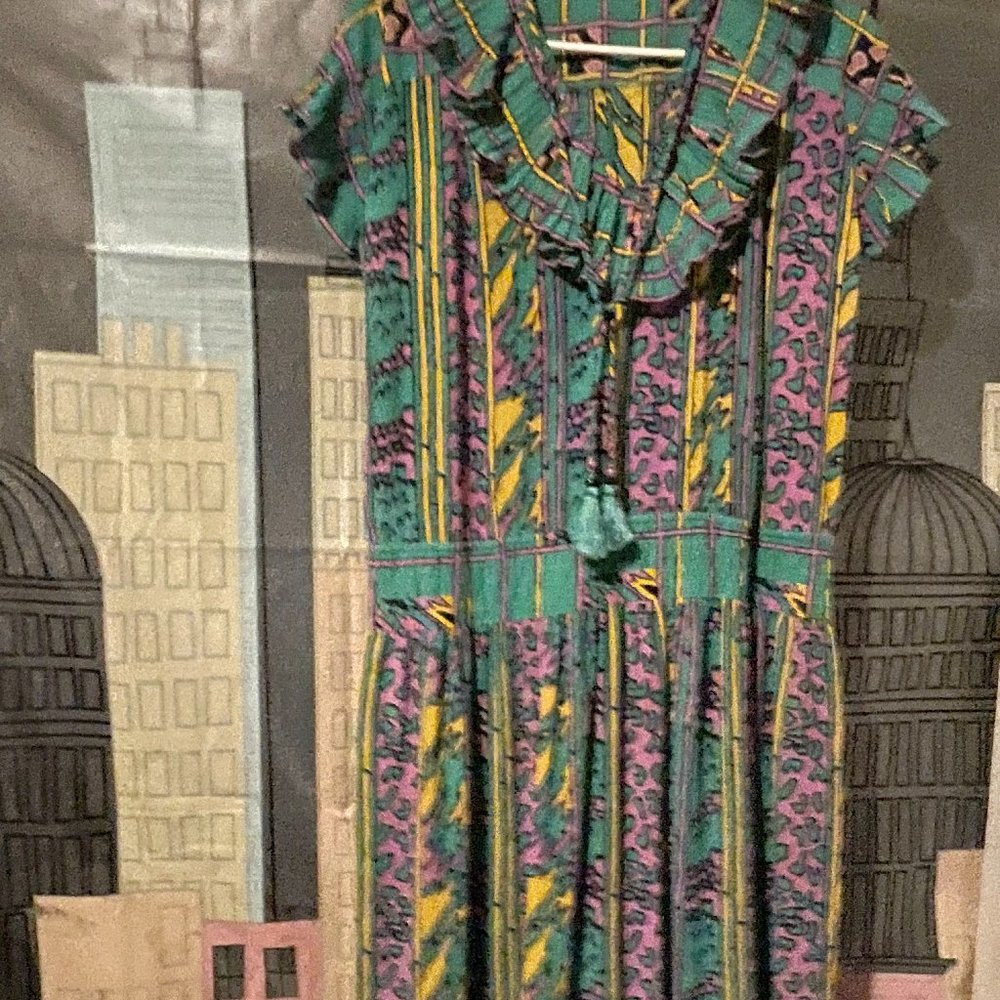 Vintage Diane Freis Boho Short Sleeved Dress